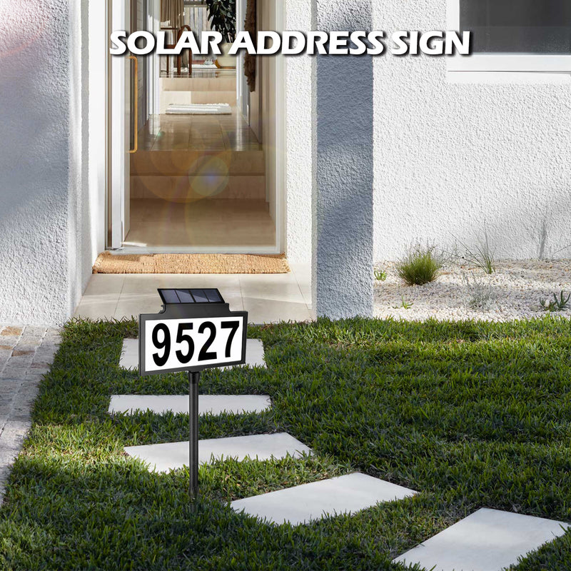 LeiDrail Solar Address Sign | Illuminated House Number Sign Waterproof | LeiDrail