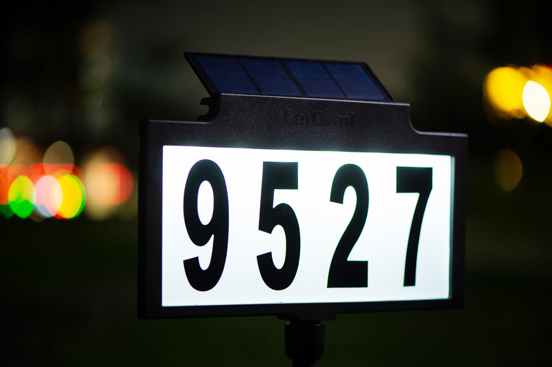 LeiDrail Solar Address Sign | Illuminated House Number Sign Waterproof | LeiDrail
